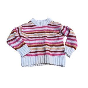 Old Navy Girls' Striped Knit Sweater Size 4-5 Multicolor Pullover